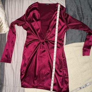 Cranberry satin club mini dress